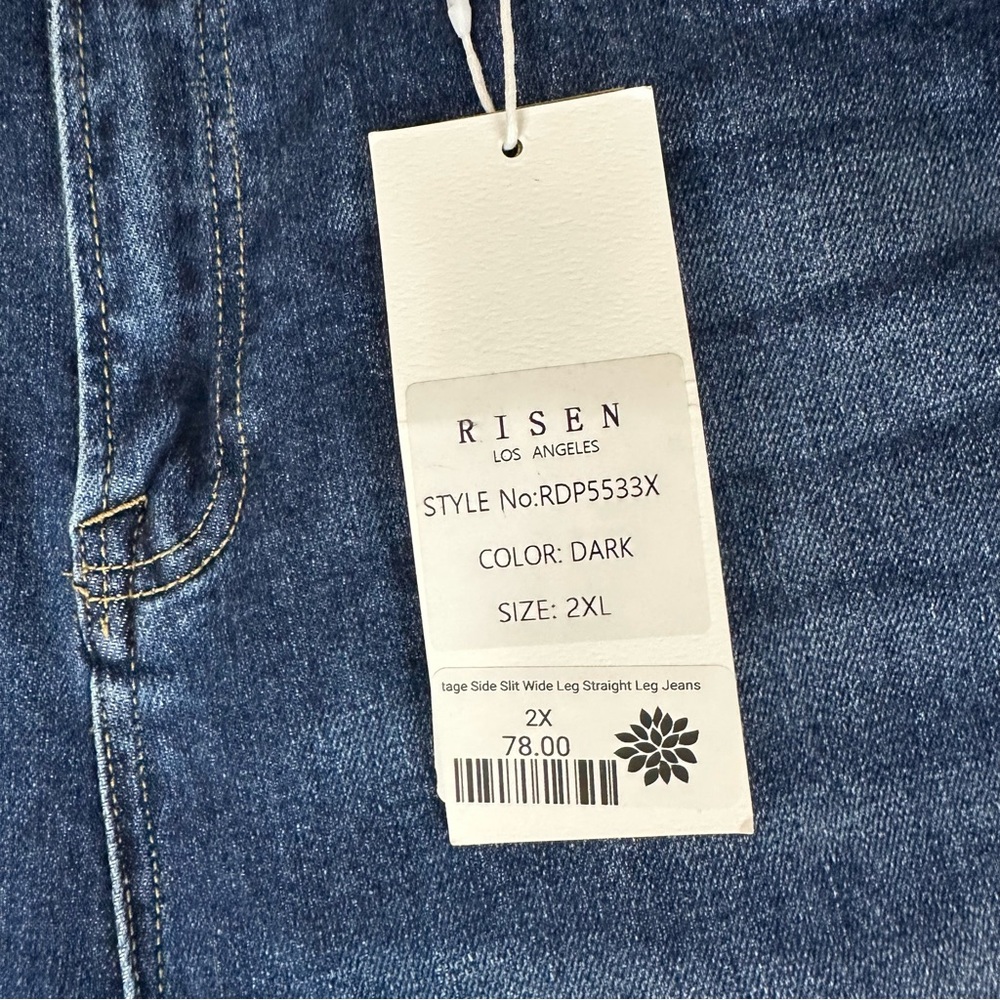 RISEN JEANS Women’s Size 2XL Denim NWT Wide Leg Style High Rise Straight Stretch - Picture 5 of 16